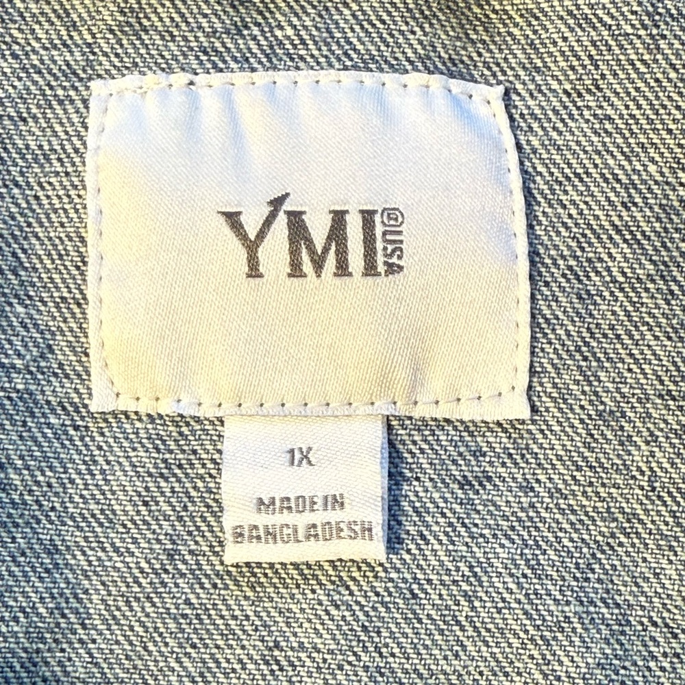 YMI Women’s Plus Oversized Boyfriend Denim Jacket Size 1X - Picture 2 of 9